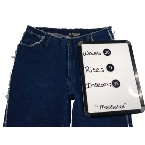 Vintage Tag Rag Women's Jeans No Tags (26x32 Measured) Raw Hem Unique